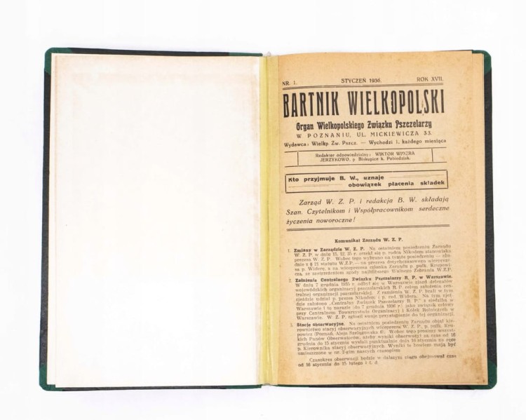 STARE CZASOPISMO BARTNIK WIELKOPOLSKI ROCZNIK 1936