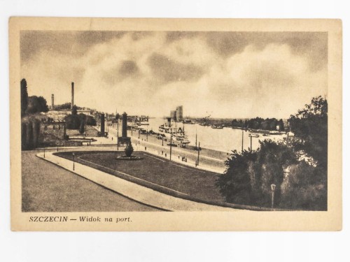 SZCZECIN - WIDOK NA PORT LATA 50. PRL