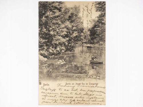 BERLIN - JEZIORO W PARKU TIERGARTEN NIEMCY 1901