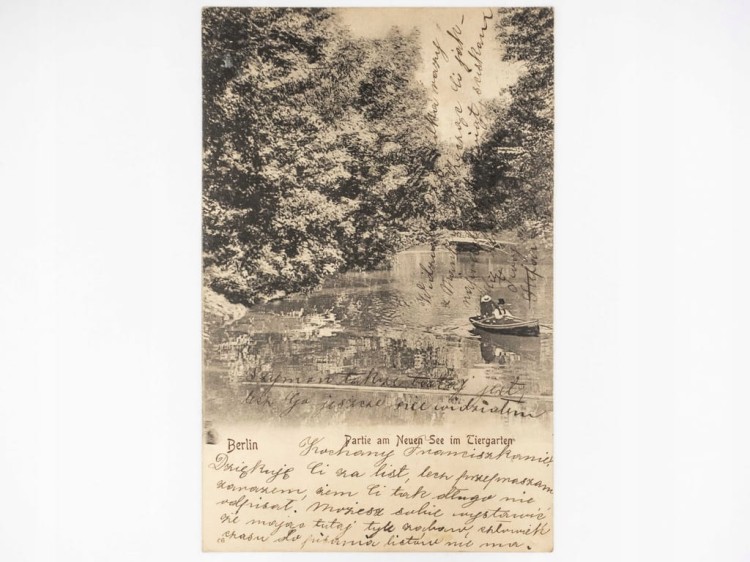 BERLIN - JEZIORO W PARKU TIERGARTEN NIEMCY 1901