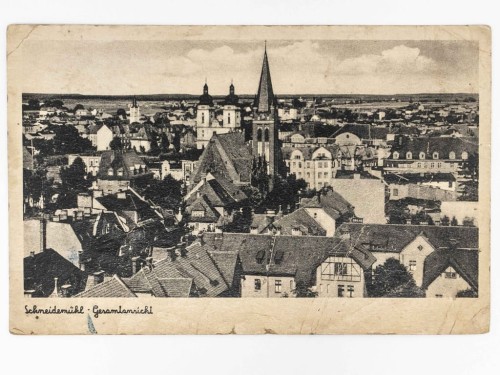 PIŁA - WIDOK NA KOŚCIÓŁ EWANGELICKI ŚW. JANA PRZEDWOJENNA