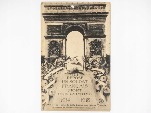 PARYŻ - GRÓB NIEZNANEGO ŻOŁNIERZA POD ŁUKIEM TRIUMFALNYM FRANCJA 1924