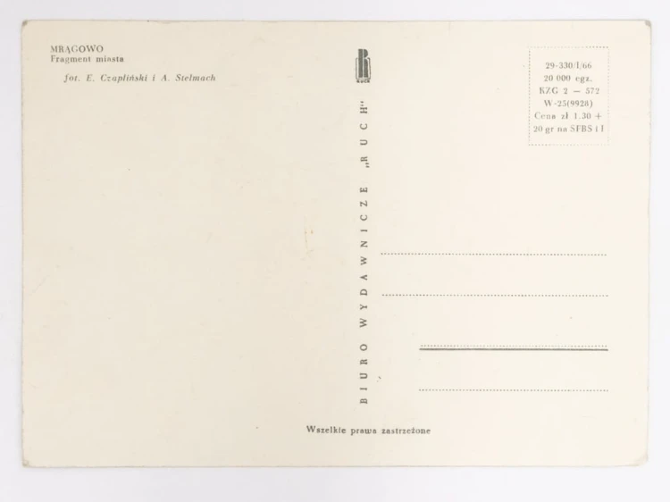MRĄGOWO - FRAGMENT MIASTA 1966
