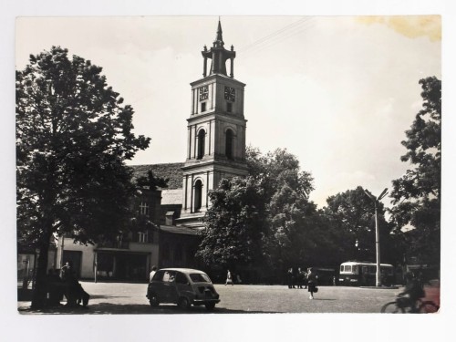 CHODZIEŻ - FRAGMENT RYNKU Z WIEŻĄ ZEGAROWĄ 1967