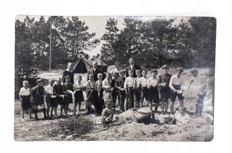 STARA FOTOGRAFIA - OBÓZ HARCERSKI 1930 NOWY TOMYŚL: „Glińskie Góry”