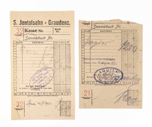STARY RACHUNEK - S. JONTOFSOHN, GRUDZIĄDZ / AQUILA POZNAŃ 1922