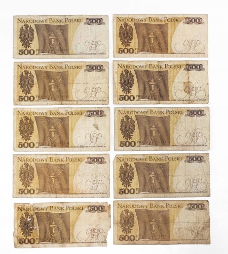 ZESTAW BANKNOTÓW PRL 500 ZŁ (nr 13)