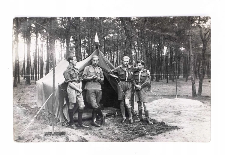 STARA FOTOGRAFIA - OBÓZ HARCERSKI, SIELINKO / OPALENICA 1930