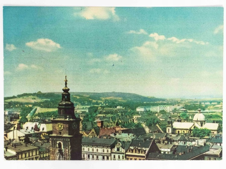 KRAKÓW - PANORAMA MIASTA Z WIEŻĄ RATUSZA 1968 PRL