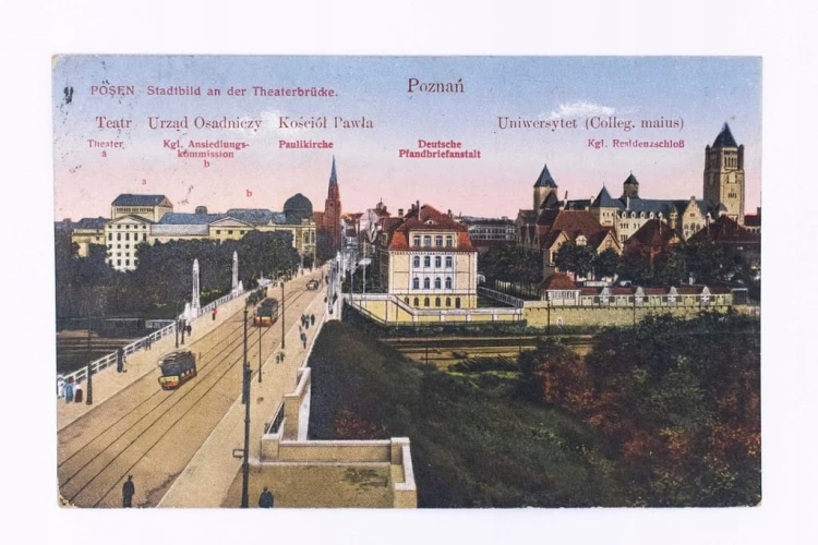 POZNAŃ - MOST TEATRALNY, TEATR, KOŚCIÓŁ, ZAMEK, UNIWERSYTET 1928