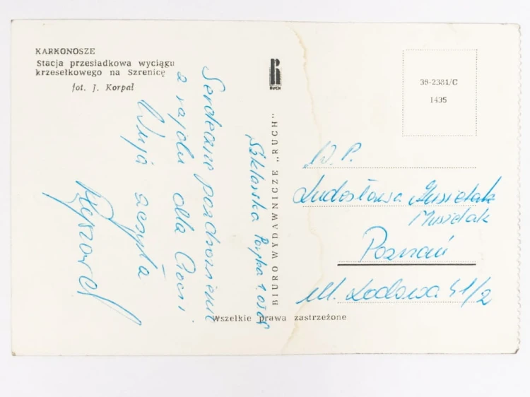 KARKONOSZE - STACJA PRZESIADKOWA WYCIĄGU NA SZRENICĘ LATA 60. PRL