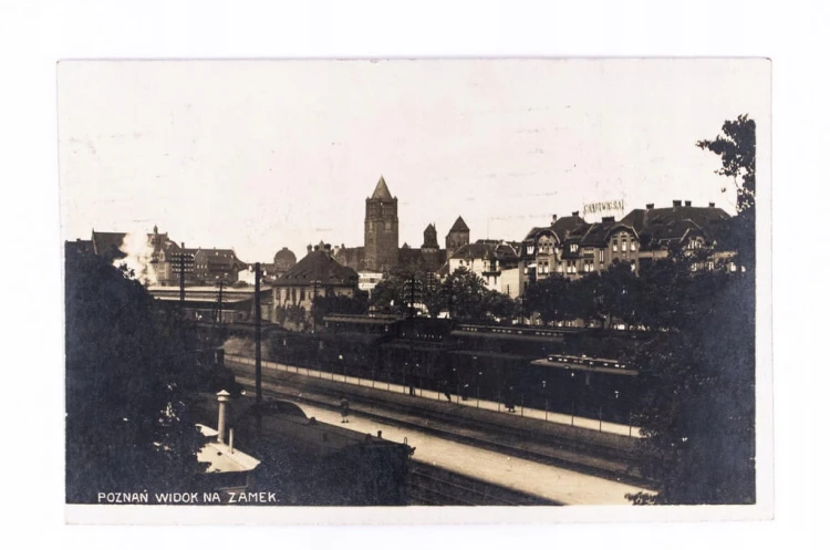 POZNAŃ - WIDOK NA ZAMEK, C. HARTWIG, POCIĄG 1931