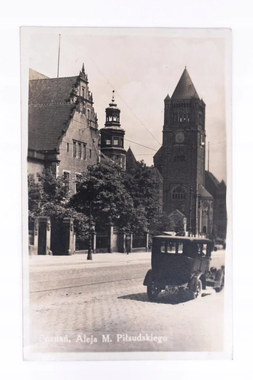 POZNAŃ - ALEJA PIŁSUDSKIEGO, ŚWIĘTY MARCIN, ZAMEK, AUTO 1938