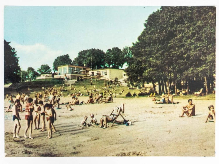 SIERAKÓW - OŚRODEK WYPOCZYNKOWY Z PLAŻĄ 1970 PRL