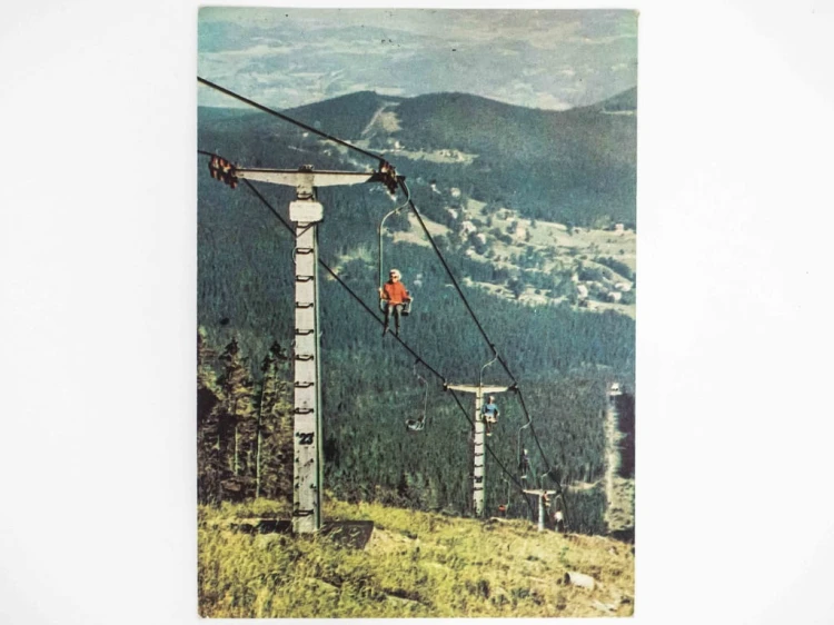 KARKONOSZE - WYCIĄG KRZESEŁKOWY NA SZRENICĘ 1968 PRL