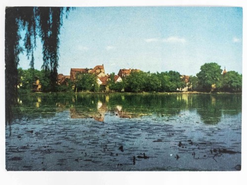 MIĘDZYCHÓD - PANORAMA OD STRONY JEZIORA MIEJSKIEGO 1973 PRL