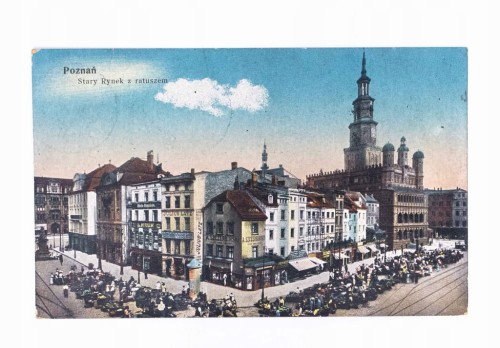 POZNAŃ - RYNEK, RATUSZ, SKLEPY 1936