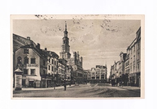 POZNAŃ - RYNEK, RATUSZ, SKLEPY, A. SZCZERBIŃSKI 1929