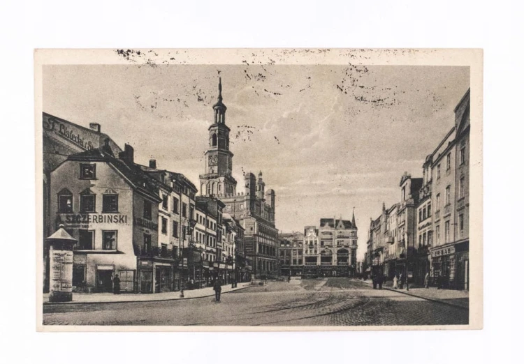 POZNAŃ - RYNEK, RATUSZ, SKLEPY, A. SZCZERBIŃSKI 1929
