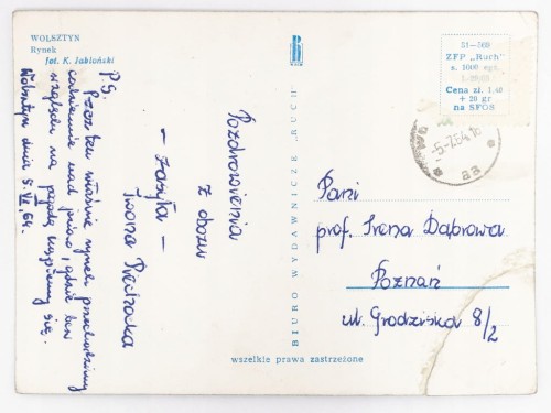 WOLSZTYN - PANORAMA Z RYNKIEM 1964 PRL