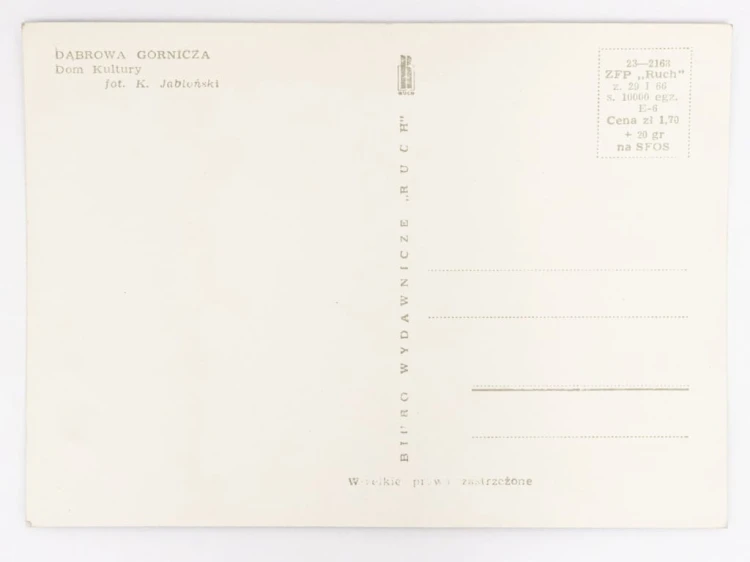 DĄBROWA GÓRNICZA - DOM KULTURY 1966 PRL