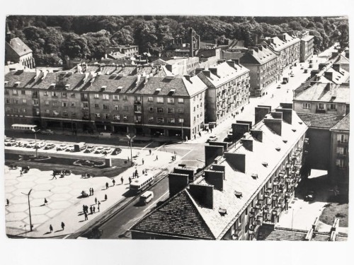 KOSZALIN - PANORAMA Z RYNKIEM STAROMIEJSKIM I UL. ZWYCIĘSTWA 1966 PRL