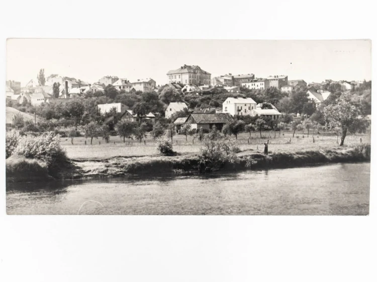 ŁOMŻA - PANORAMA MIASTA OD STRONY RZEKI NAREW 1966 PRL