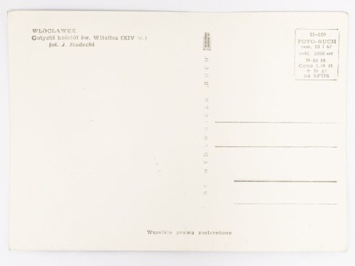 WŁOCŁAWEK - KOŚCIÓŁ GOTYCKI ŚW. WITALISA 1967 PRL