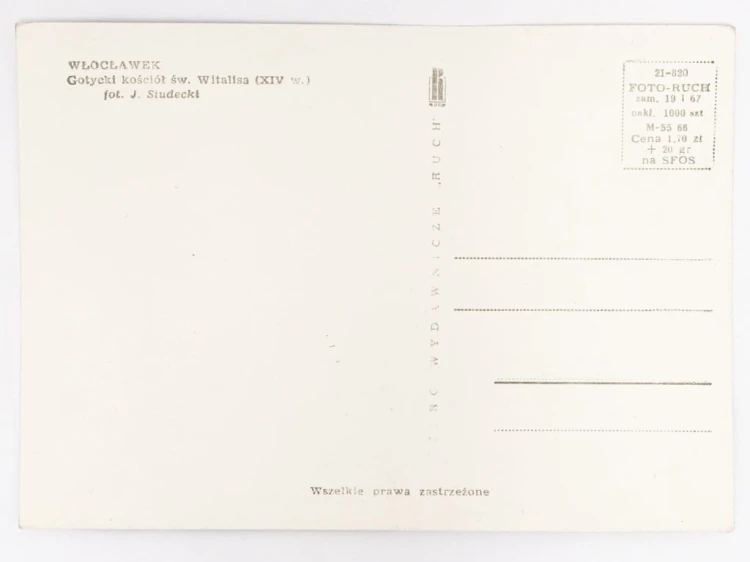 WŁOCŁAWEK - KOŚCIÓŁ GOTYCKI ŚW. WITALISA 1967 PRL