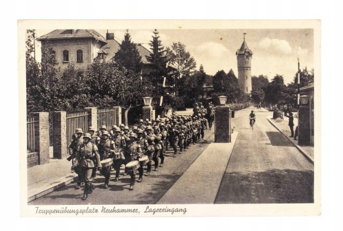 ŚWIĘTOSZÓW - POLIGON, PRZEMARSZ ŻOŁNIERZY, ORKIESTRA WOJSKOWA 1940