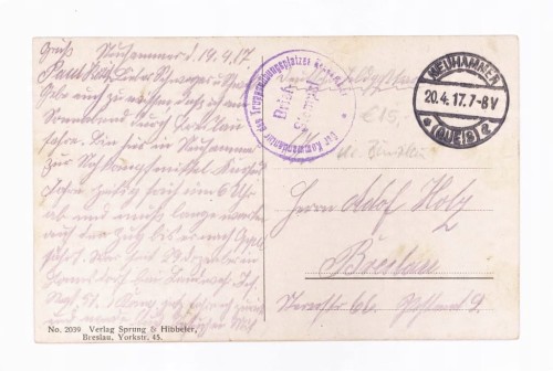 ŚWIĘTOSZÓW - POLIGON, POCZTA, MIASTO, SKLEPY 1917 (WROCŁAW)