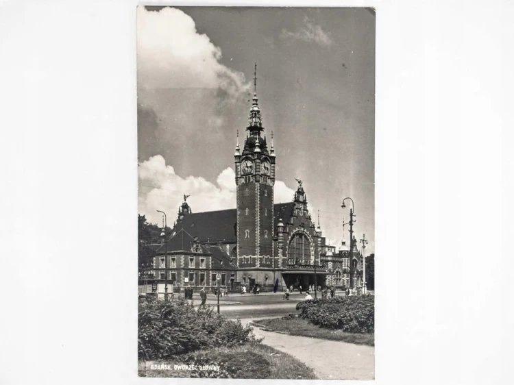 GDAŃSK - DWORZEC GŁÓWNY PKP LATA 50. / 60. PRL