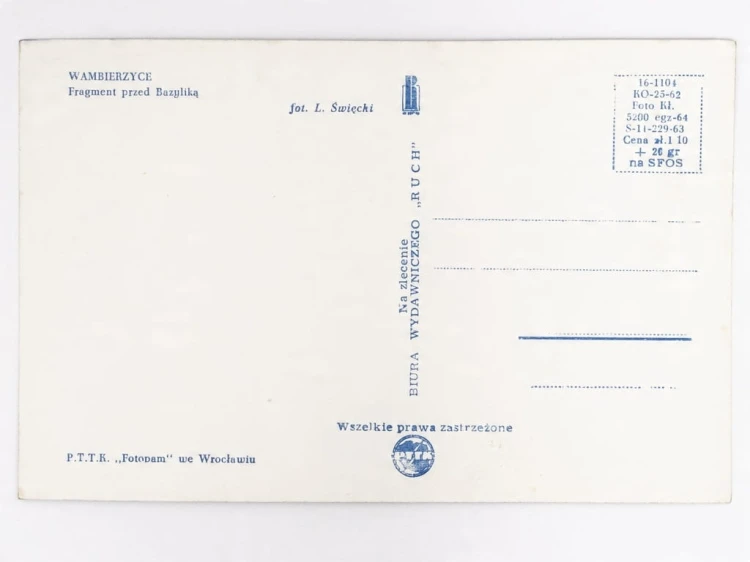 WAMBIERZYCE - FRAGMENT MIASTA PRZED BAZYLIKĄ LATA 60. PRL