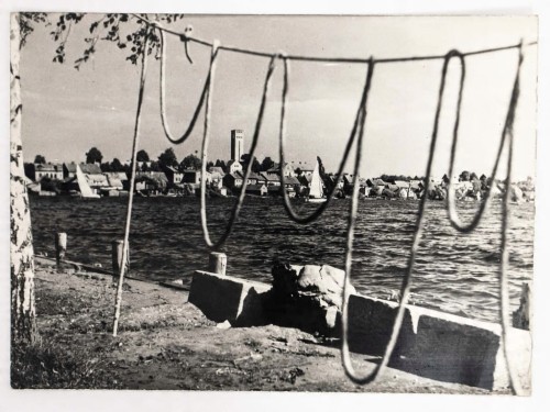MIKOŁAJKI - PANORAMA Z WIDOKIEM NA JEZIORO LATA 60. PRL