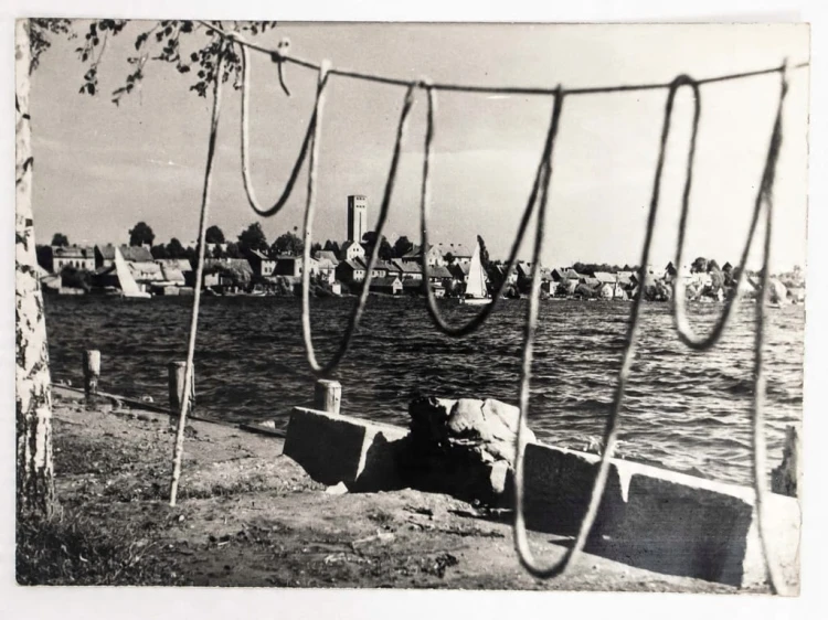 MIKOŁAJKI - PANORAMA Z WIDOKIEM NA JEZIORO LATA 60. PRL