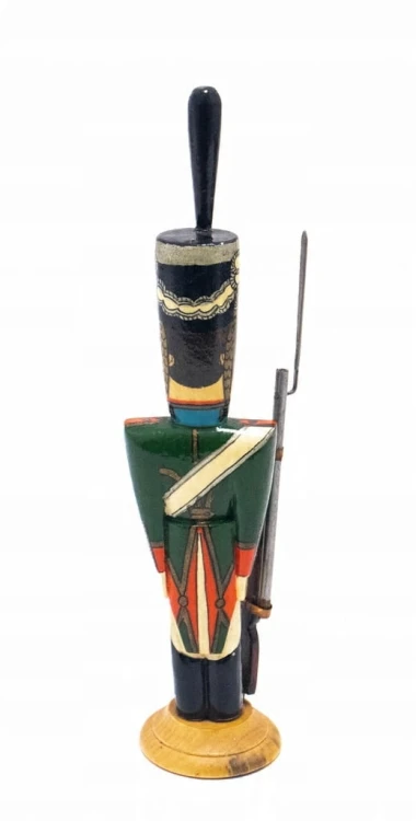 STARA ROSYJSKA DREWNIANA FIGURKA - ŻOŁNIERZ, BITWA POD BORODINO 1812