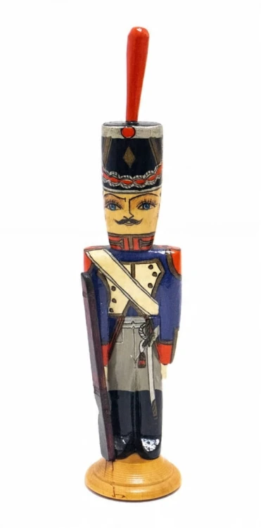 STARA ROSYJSKA DREWNIANA FIGURKA - ŻOŁNIERZ, BITWA POD BORODINO 1812