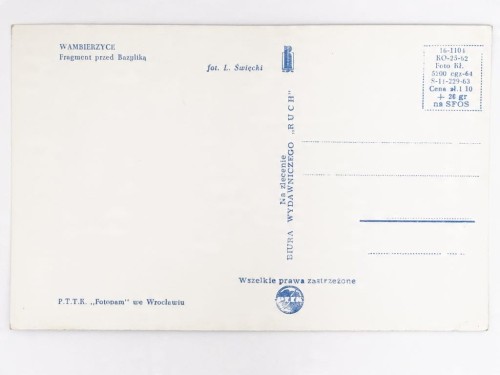 WAMBIERZYCE - FRAGMENT MIASTA PRZED BAZYLIKĄ LATA 60. PRL