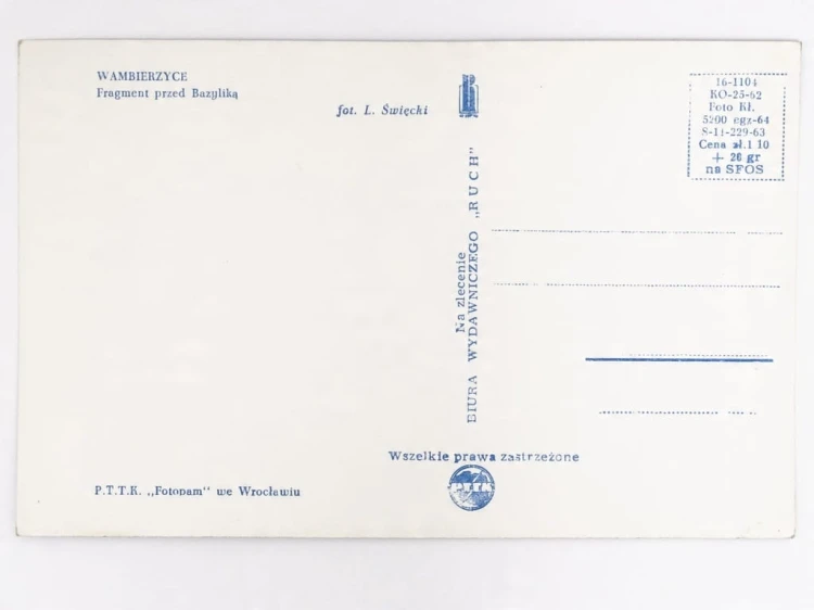 WAMBIERZYCE - FRAGMENT MIASTA PRZED BAZYLIKĄ LATA 60. PRL