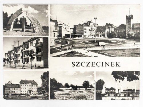 SZCZECINEK - POMNIK ŻOŁNIERZY ZAMEK KSIĄŻĄT POMORSKICH TRZESIECKO 1971 PRL