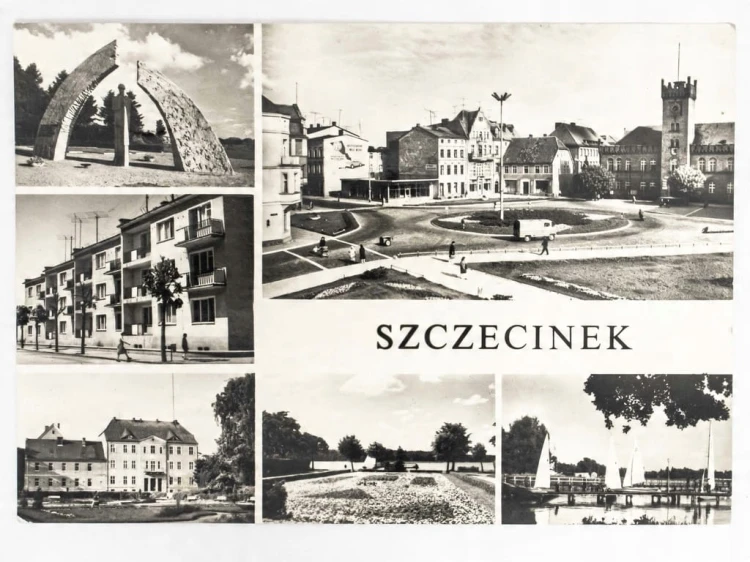 SZCZECINEK - POMNIK ŻOŁNIERZY ZAMEK KSIĄŻĄT POMORSKICH TRZESIECKO 1971 PRL