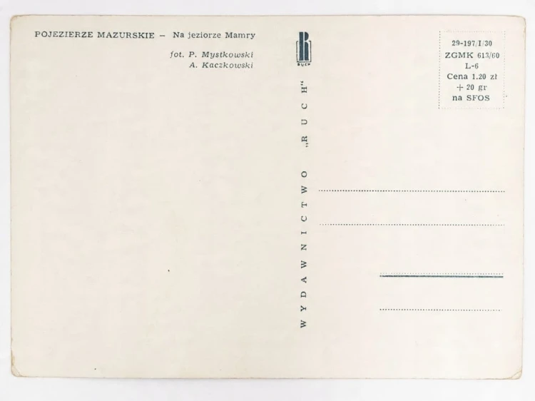 POJEZIERZE MAZURSKIE - ŻAGLÓWKI NA JEZIORZE MAMRY LATA 60. / 70. PRL