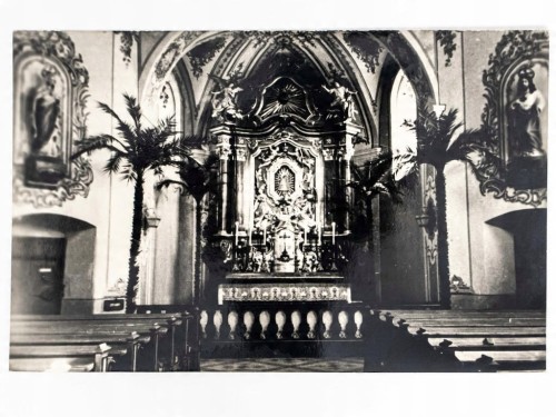 MIĘDZYGÓRZE - SANKT. MARII ŚNIEŻNEJ NA IGLICZNEJ OŁTARZ LATA 50. / 60. PRL