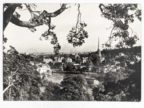 GDAŃSK - PANORAMA OLIWY Z WIDOKIEM NA KOŚCIÓŁ MATKI BOŻEJ 1963 PRL