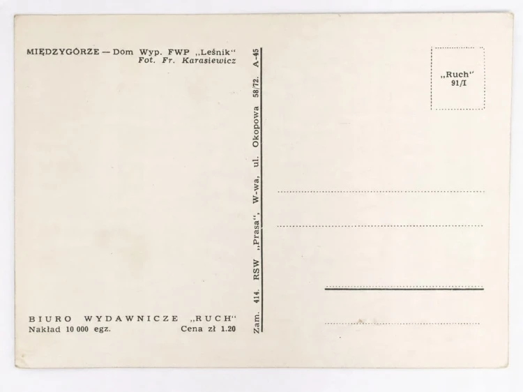 MIĘDZYGÓRZE - DOM WYPOCZYNKOWY FWP LEŚNIK LATA 60. / 70. PRL