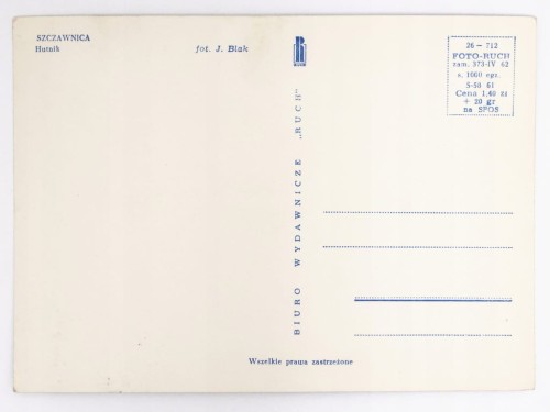 SZCZAWNICA - HOTEL HUTNIK 1962 PRL
