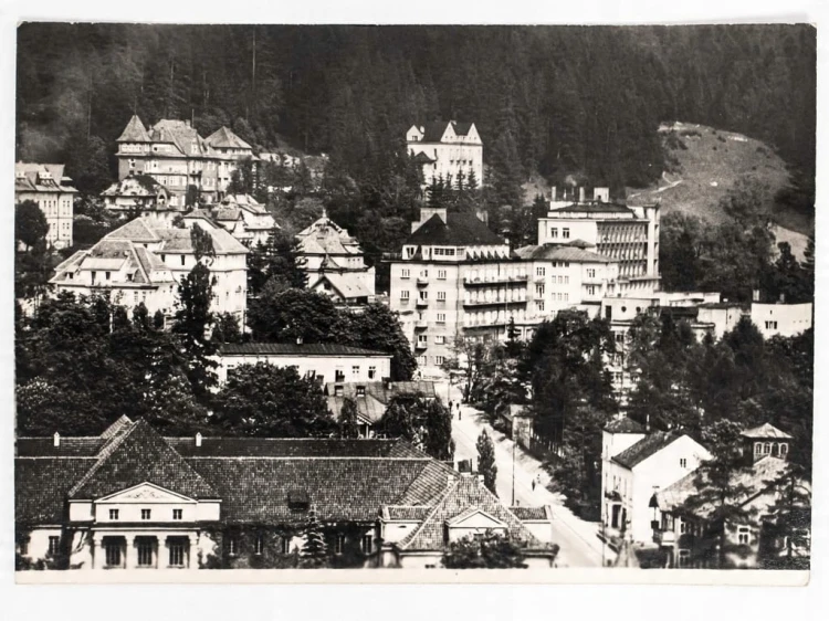 KRYNICA-ZDRÓJ - PANORAMA Z WIDOKIEM NA UZDROWISKO 1963 PRL