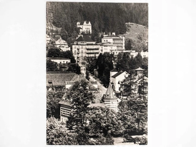 KRYNICA-ZDRÓJ - PANORAMA Z WIDOKIEM NA UZDROWISKO 1963 PRL