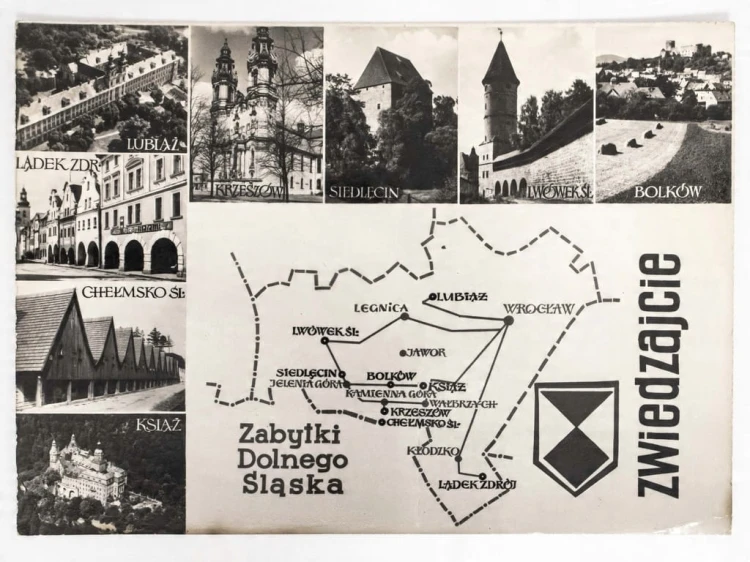 DOLNY ŚLĄSK - ZABYTKI ZAMKI OBIEKTY WAROWNE I SAKRALNE 1963 PRL