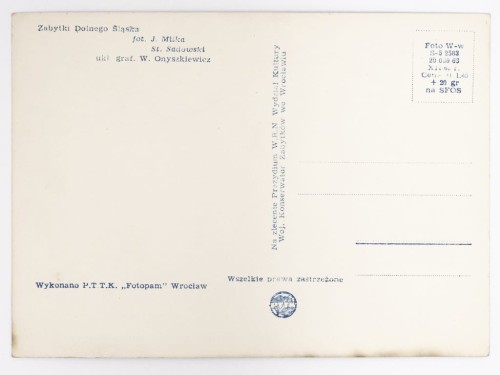 DOLNY ŚLĄSK - ZABYTKI ZAMKI OBIEKTY WAROWNE I SAKRALNE 1963 PRL